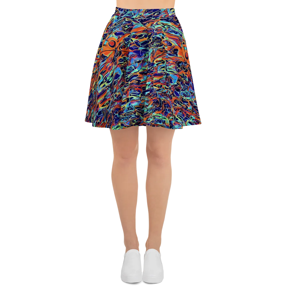 Tangerine Koi on Skater Skirt — Front