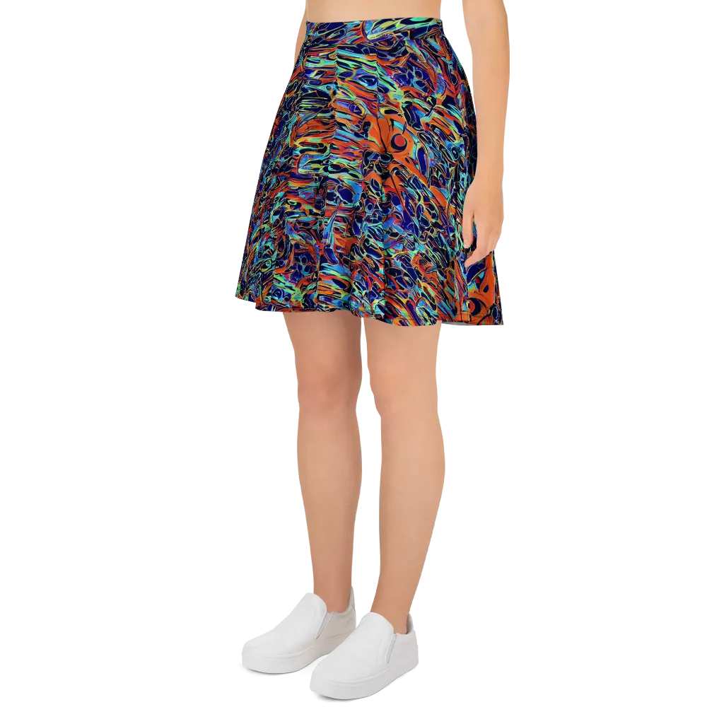 Tangerine Koi on Skater Skirt — Left