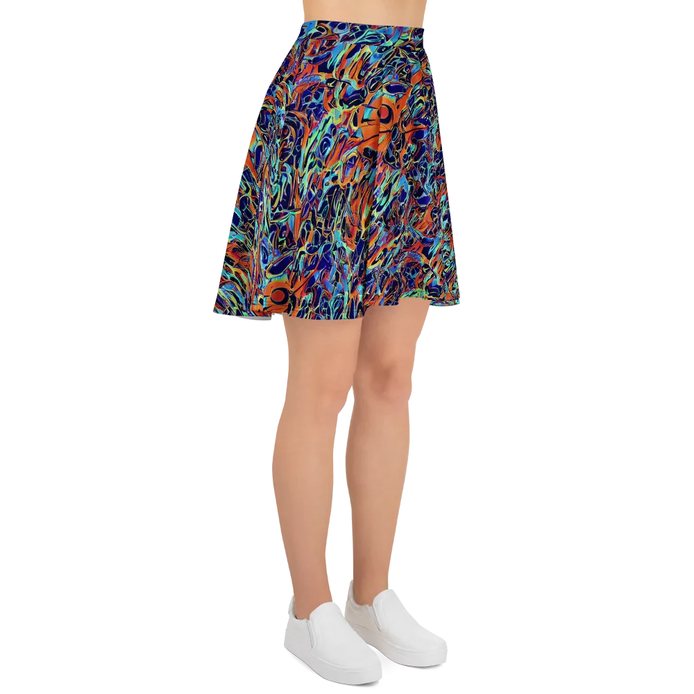 Tangerine Koi on Skater Skirt — Right