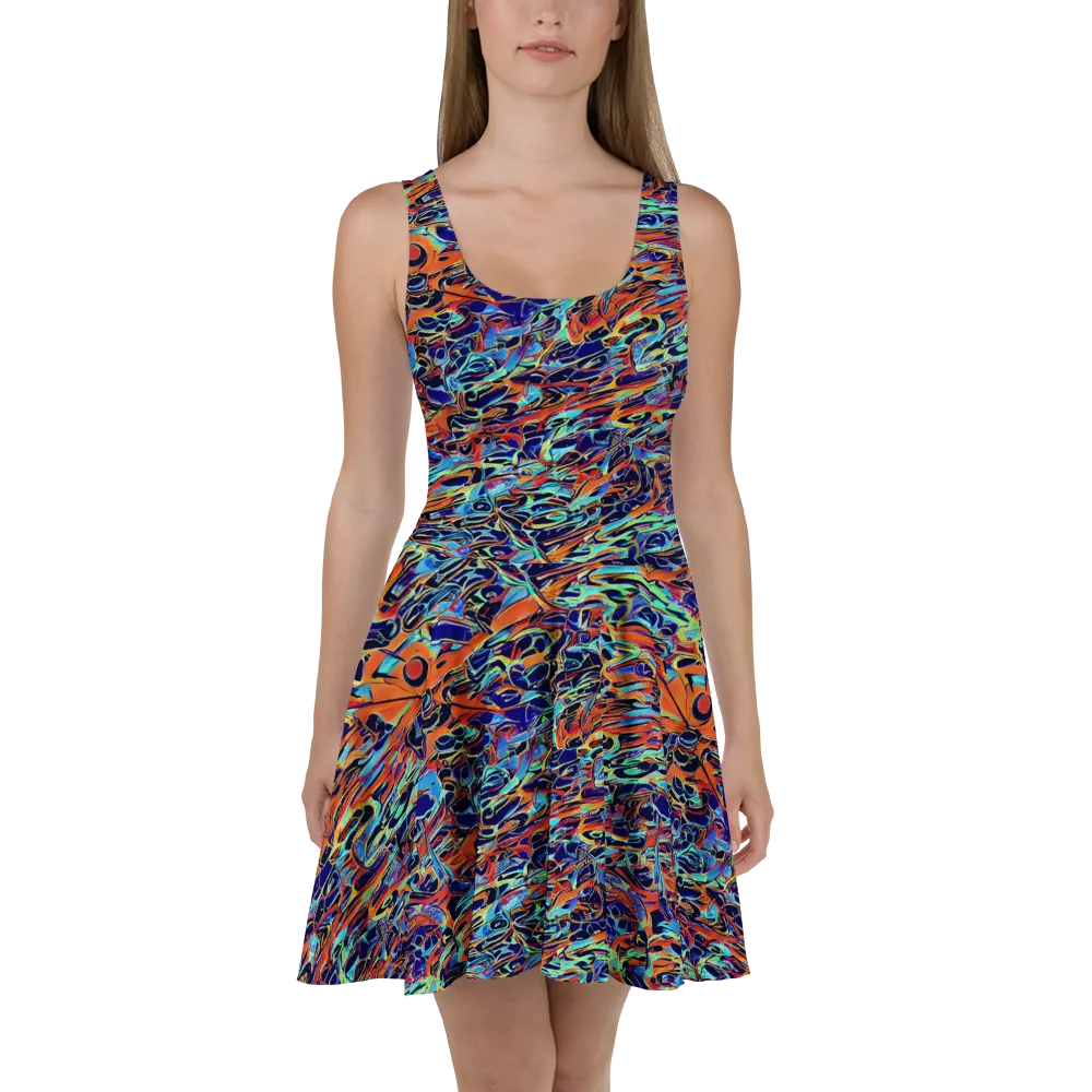 Tangerine Koi on Skater Dress — Front