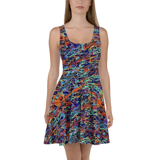 Tangerine Koi on a Skater Dress