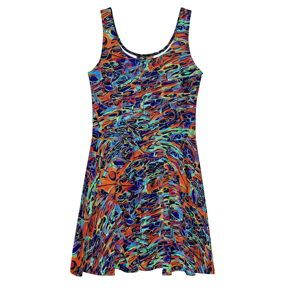 Tangerine Koi on Skater Dress — Front