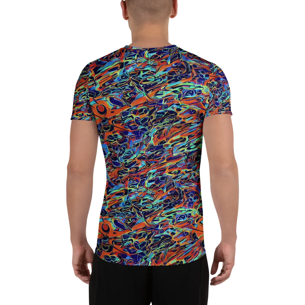 Tangerine Koi on Men's Athletic T-Shirt — Back
