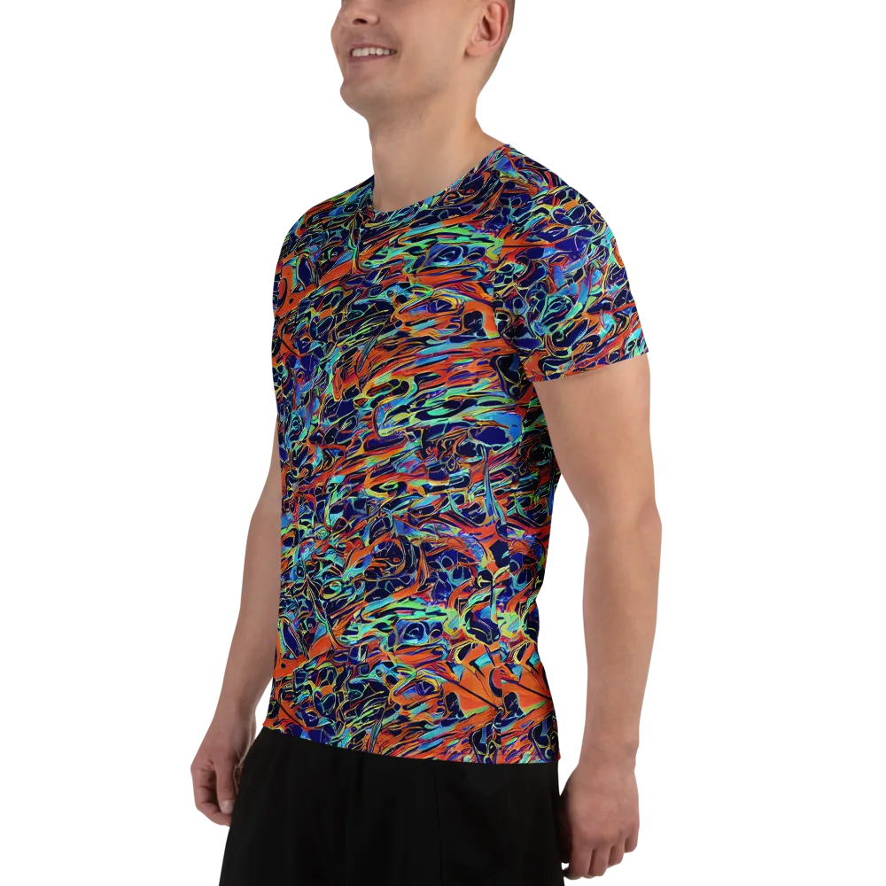 Tangerine Koi on Men's Athletic T-Shirt — Left