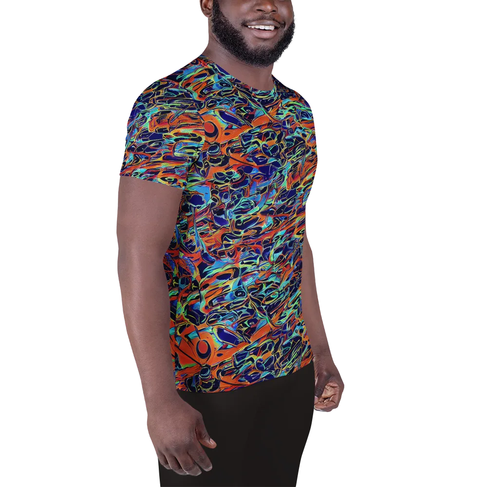 Tangerine Koi on Men's Athletic T-Shirt — Right