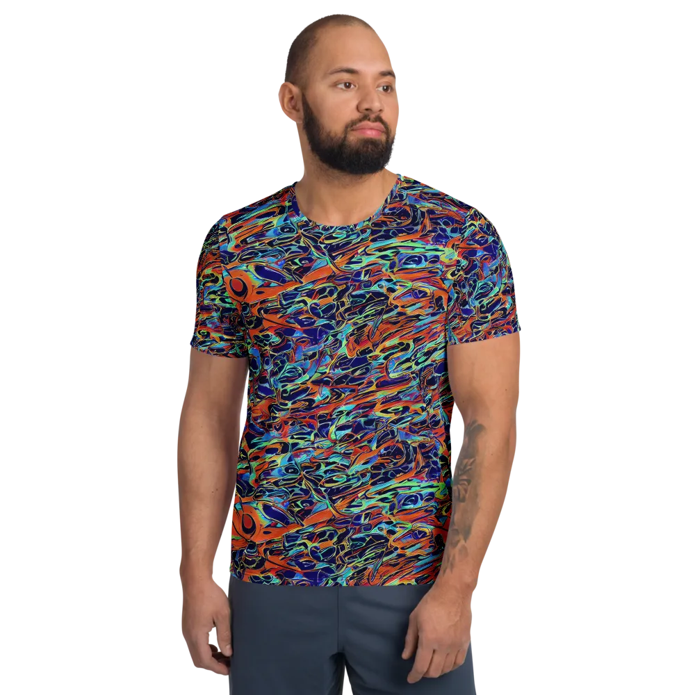 Tangerine Koi on Men's Athletic T-Shirt — Front