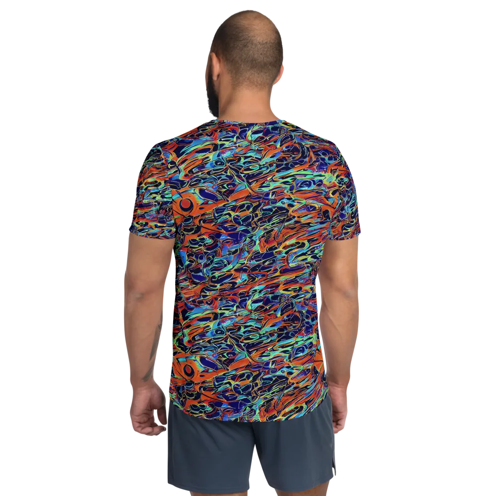 Tangerine Koi on Men's Athletic T-Shirt — Back