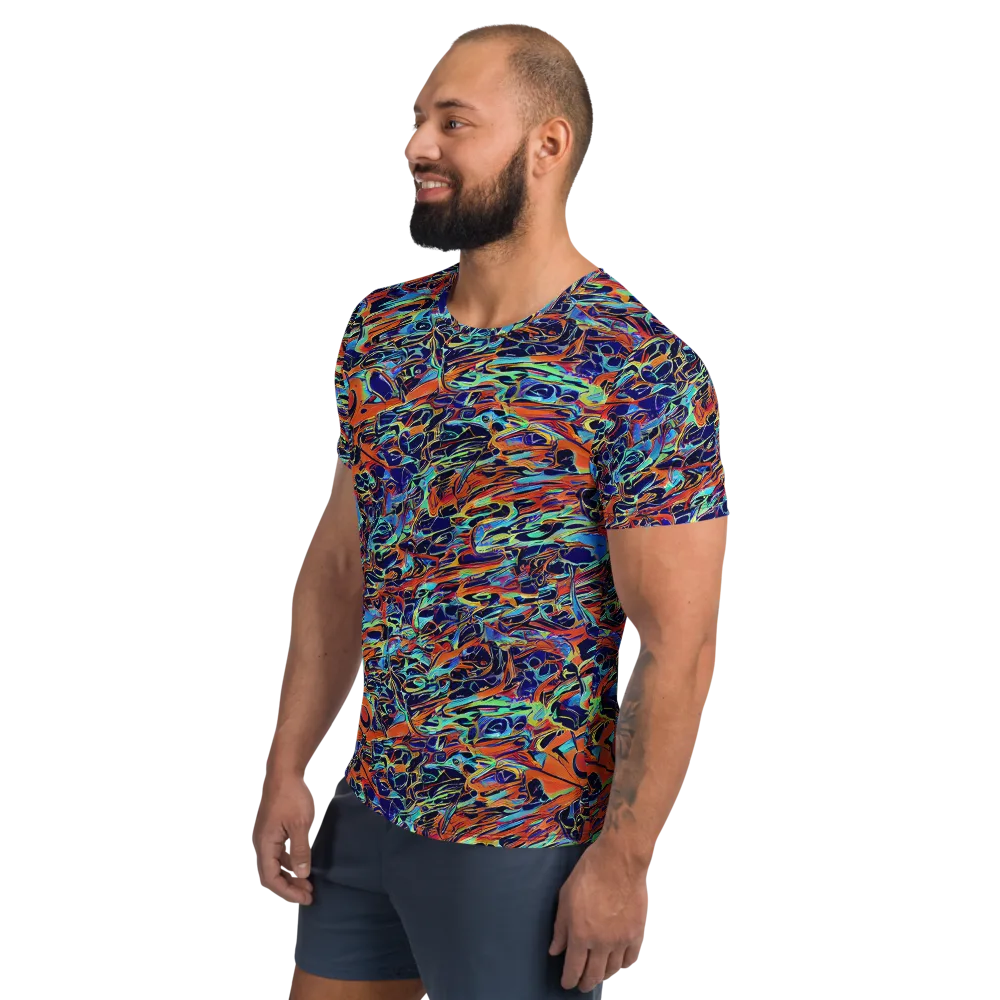 Tangerine Koi on Men's Athletic T-Shirt — Left