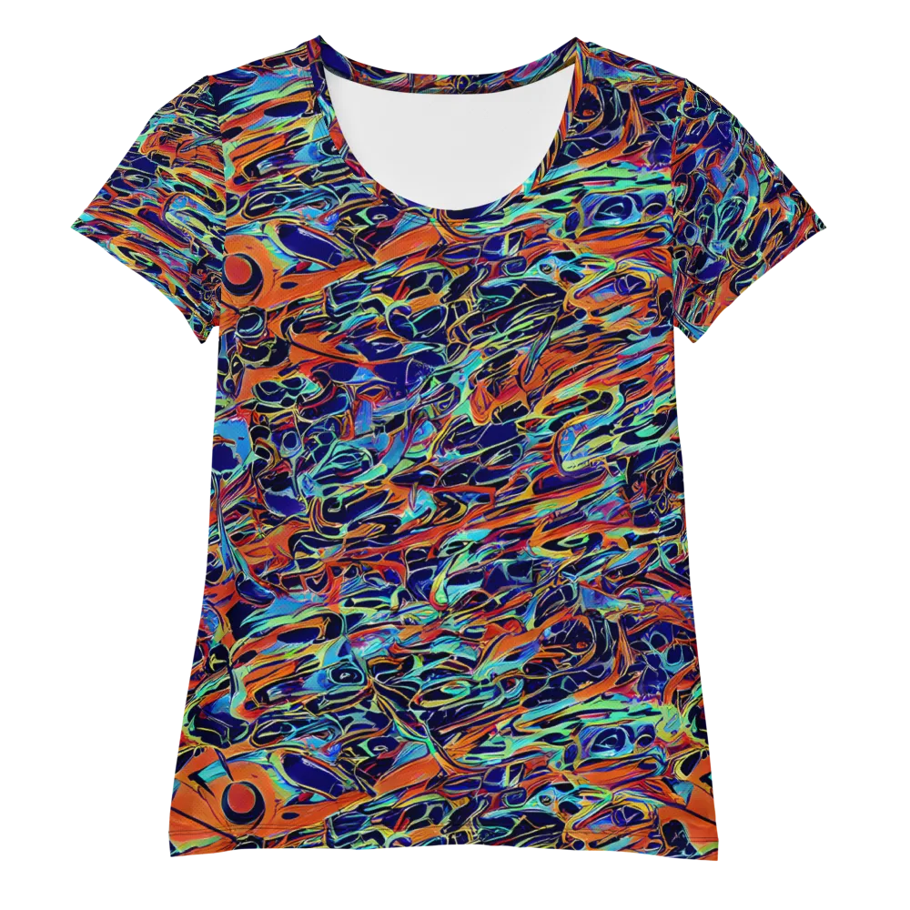 Tangerine Koi on Women's Athletic T-Shirt — Front
