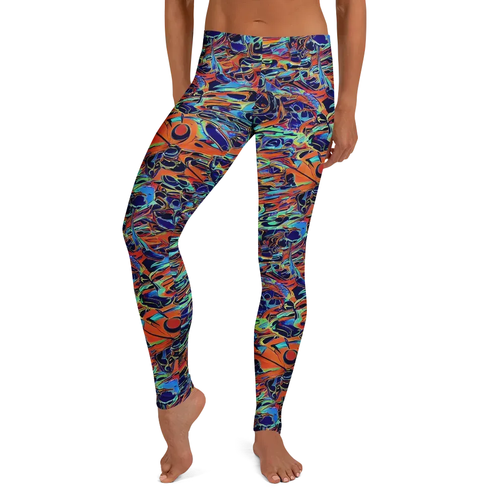 Tangerine Koi on Leggings — Front