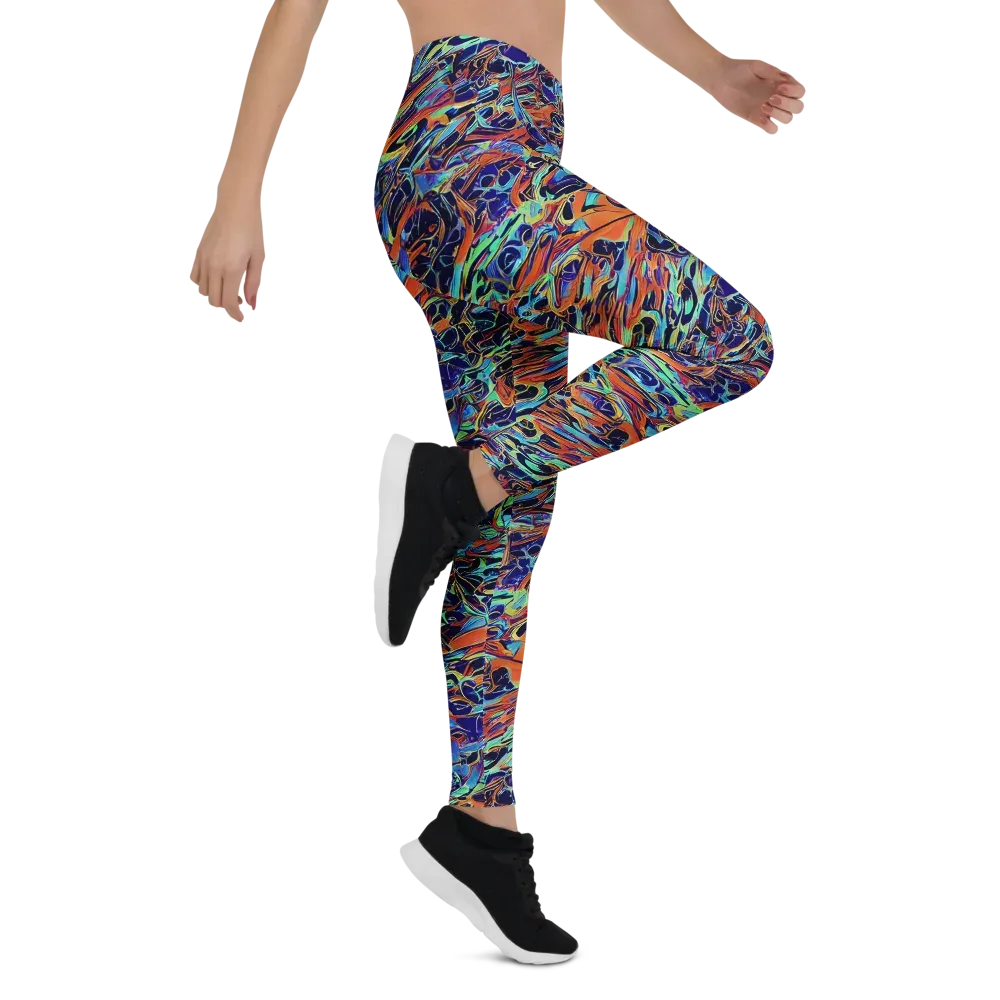 Tangerine Koi on Leggings — Right