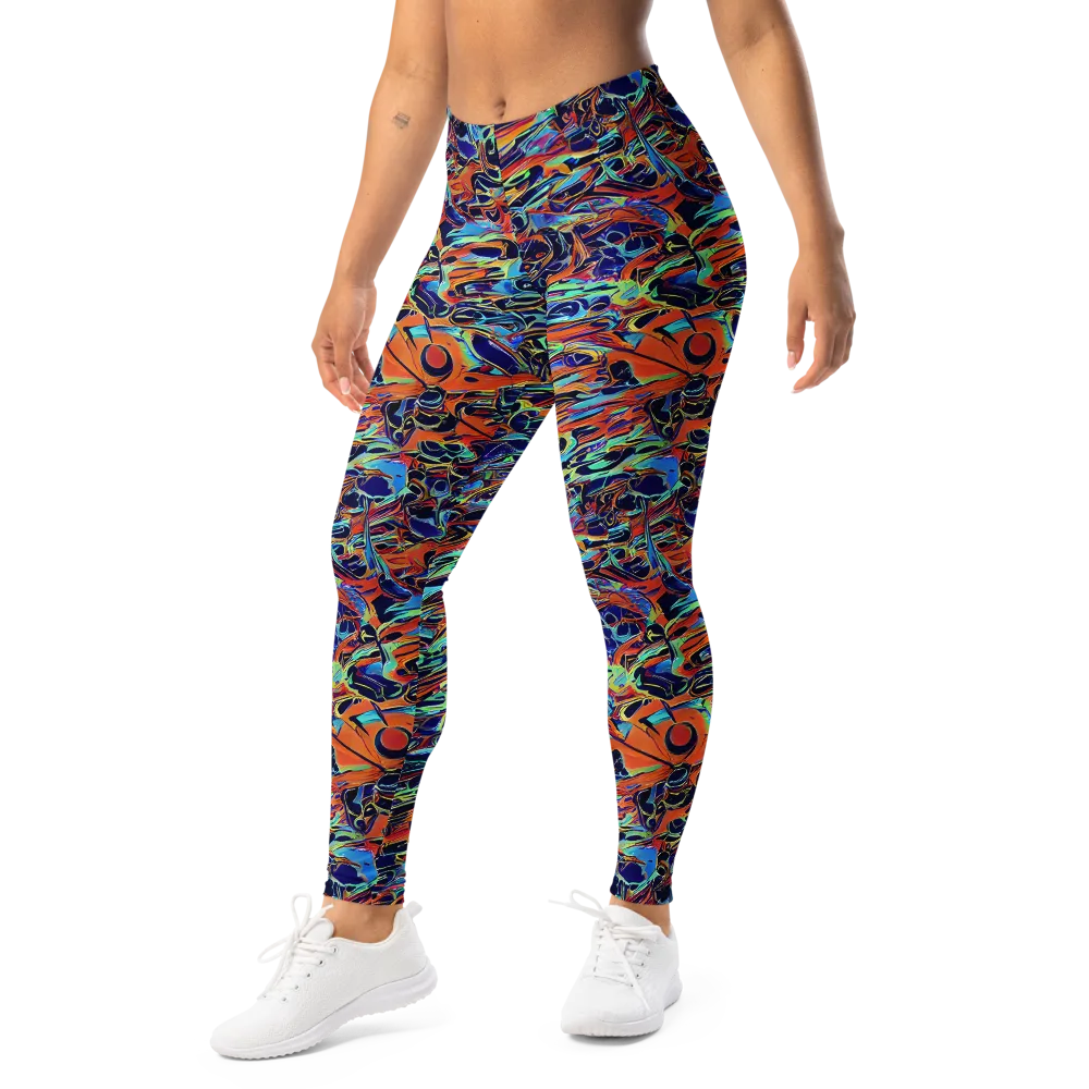 Tangerine Koi on Leggings — Left Front