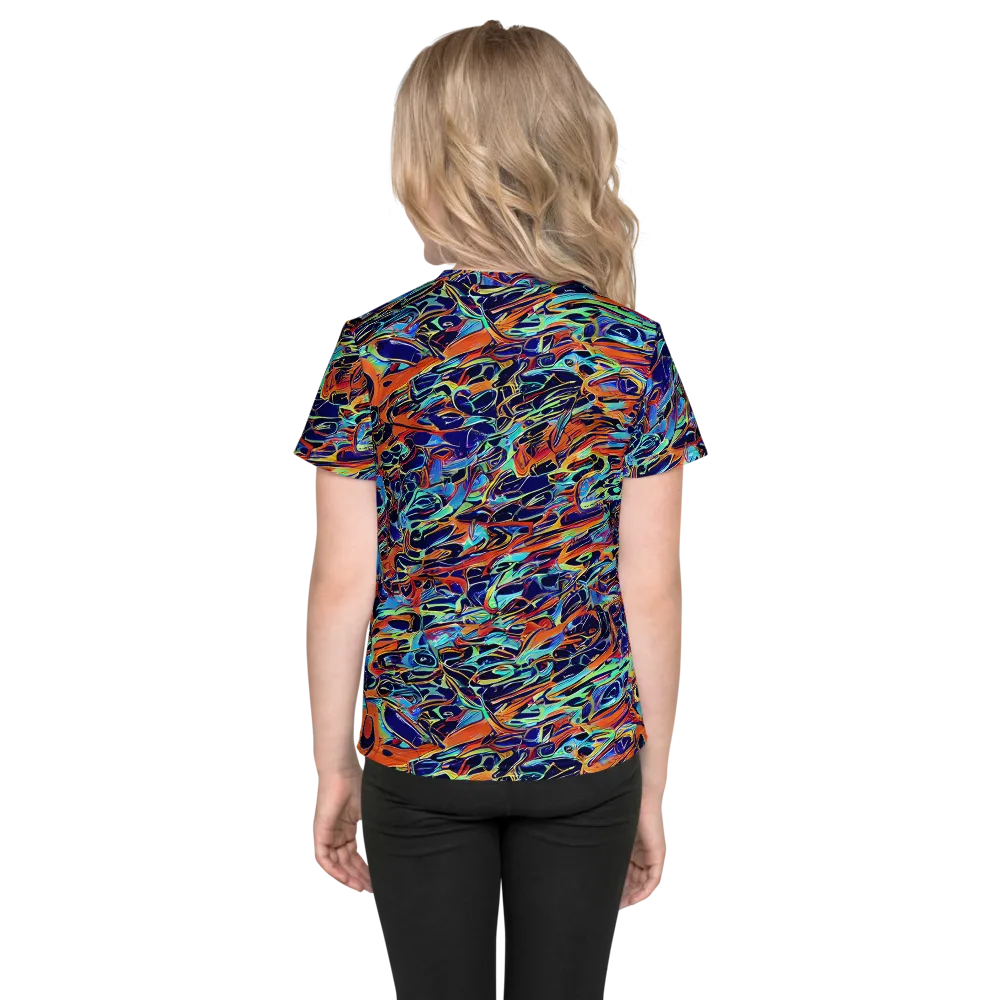 Tangerine Koi on Kids Crew Neck T-Shirt — Back