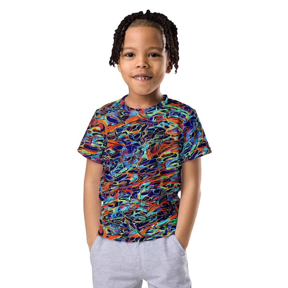 Tangerine Koi on Kids Crew Neck T-Shirt — Front