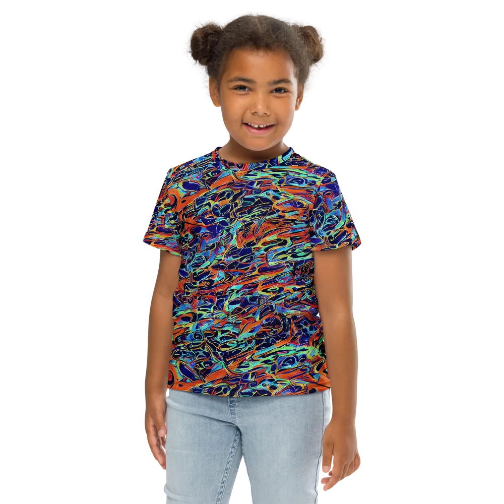 Tangerine Koi on Kids Crew Neck T-Shirt — Front