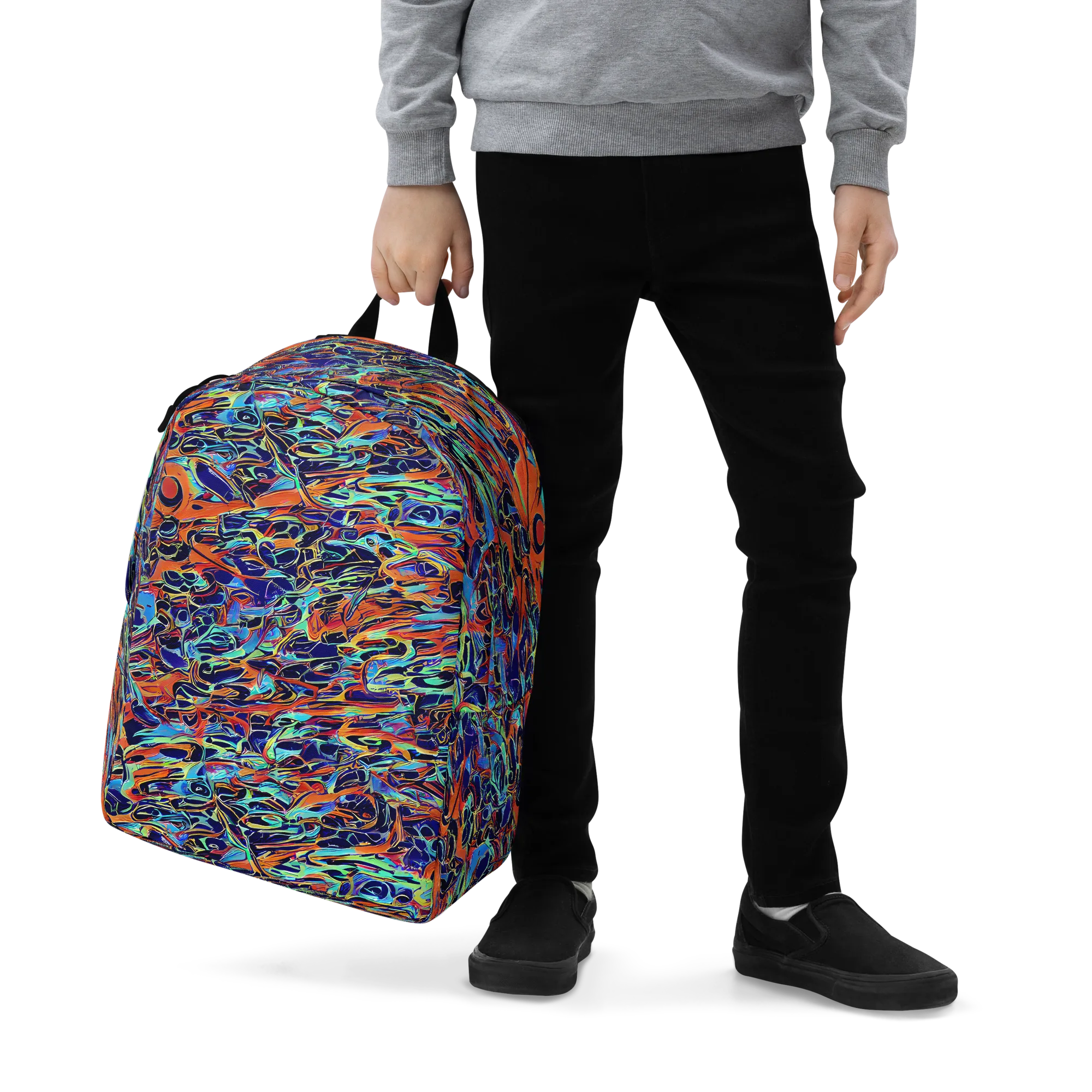Tangerine Koi on Minimalist Backpack — Zoomed-in