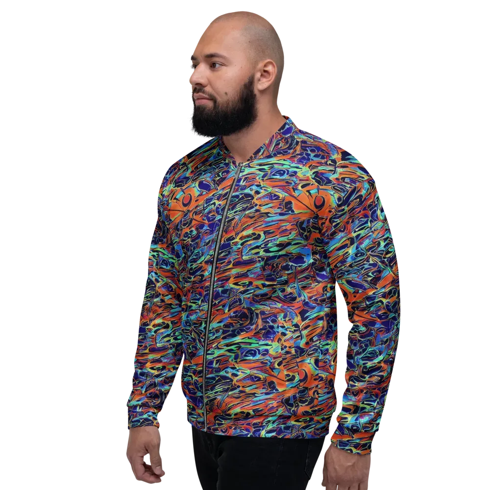 Tangerine Koi on Bomber Jacket — Left