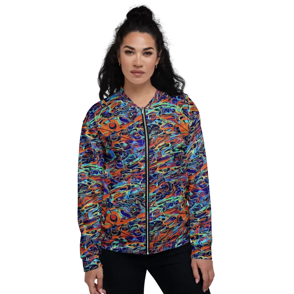 Tangerine Koi on Bomber Jacket — Front
