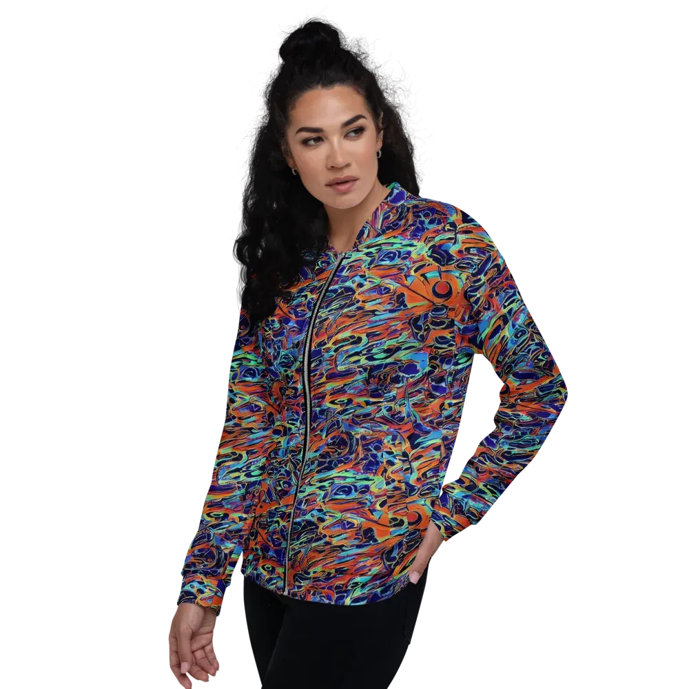 Tangerine Koi on Bomber Jacket — Left