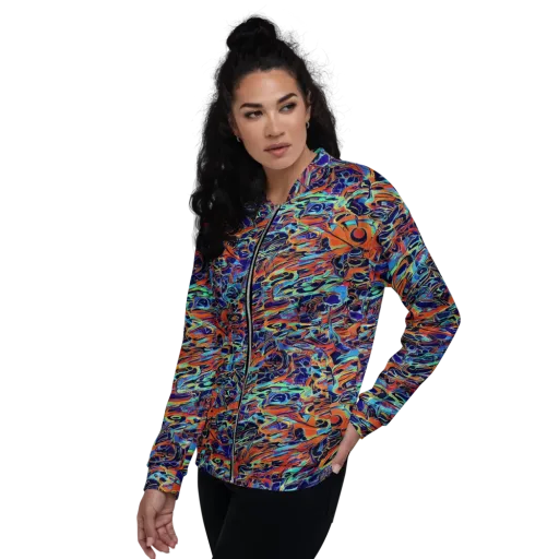Tangerine Koi on a Bomber Jacket