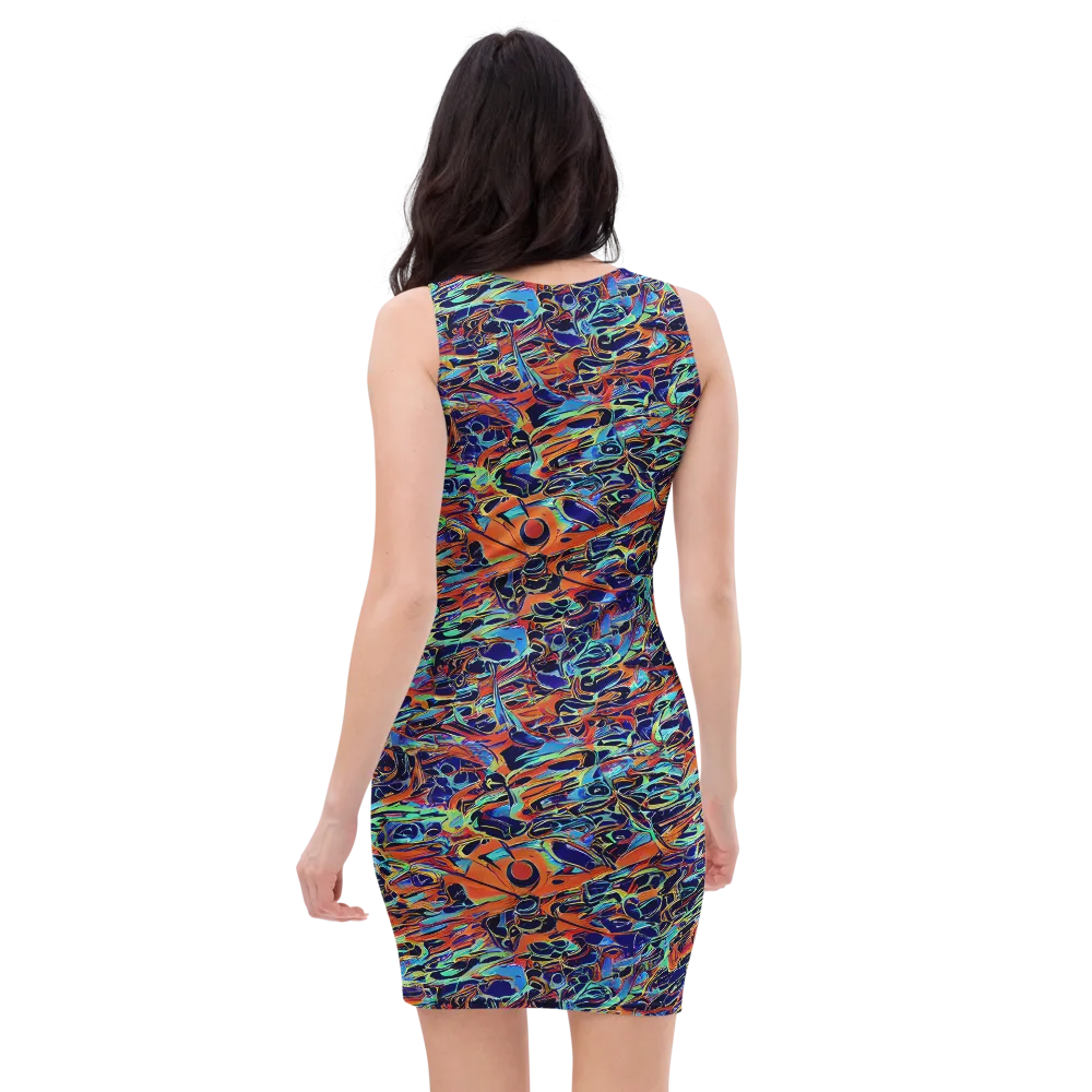 Tangerine Koi on Bodycon Dress — Back