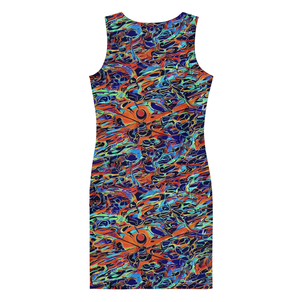 Tangerine Koi on Bodycon Dress — Back