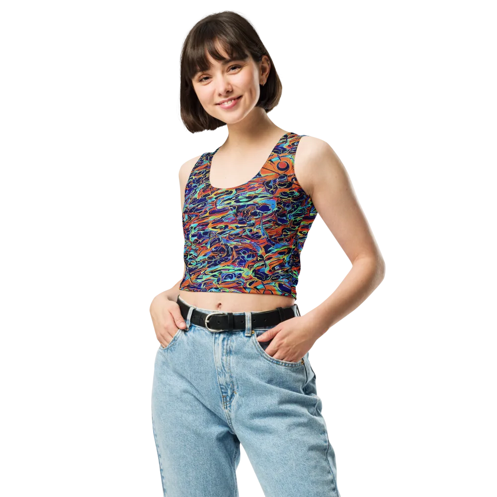 Tangerine Koi on Crop Top — Front
