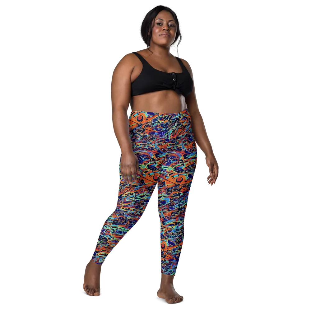 Tangerine Koi on Leggings with Pockets — Front