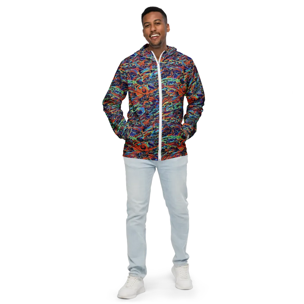 Tangerine Koi on Men's Windbreaker — Front