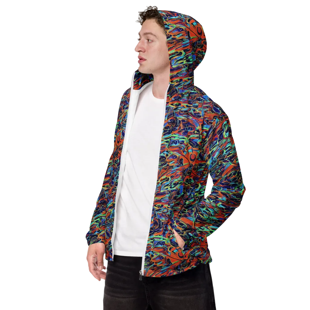 Tangerine Koi on Men's Windbreaker — Left Front
