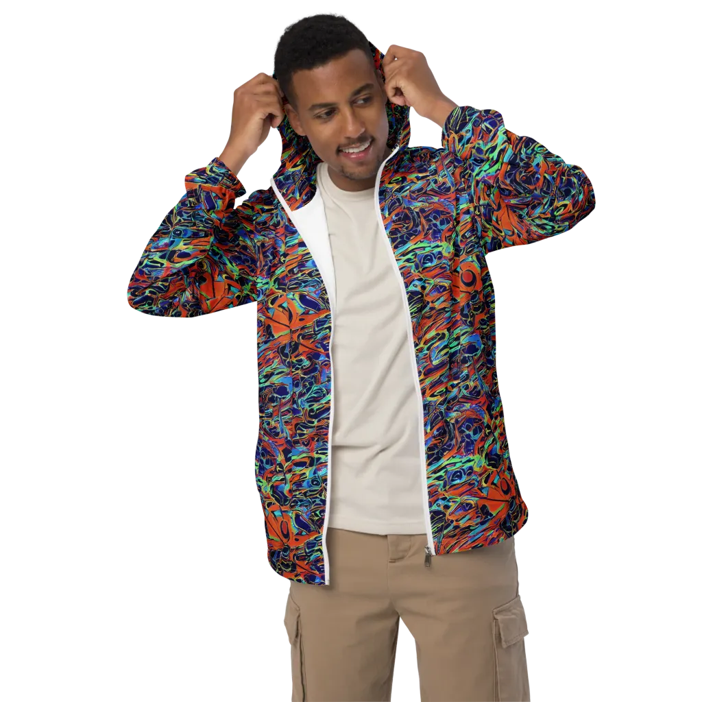 Tangerine Koi on Men's Windbreaker — Front