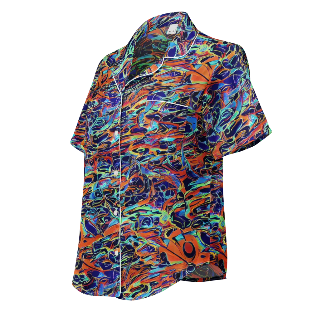 Tangerine Koi on Women's Short Sleeve Pajama Top — Left Front