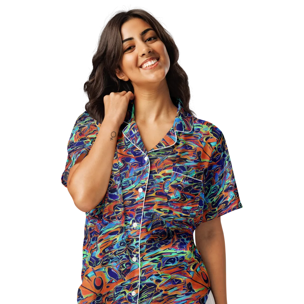 Tangerine Koi on Women's Short Sleeve Pajama Top — Front