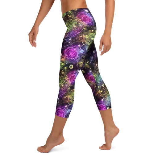 Neon Rosarium on a Capri Leggings