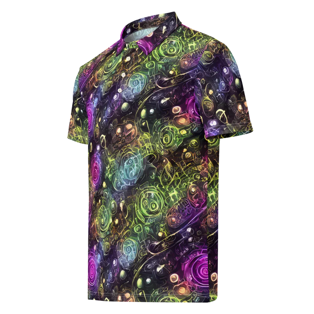 Neon Rosarium on Men's Slim Fit Polo Shirt — Left Front