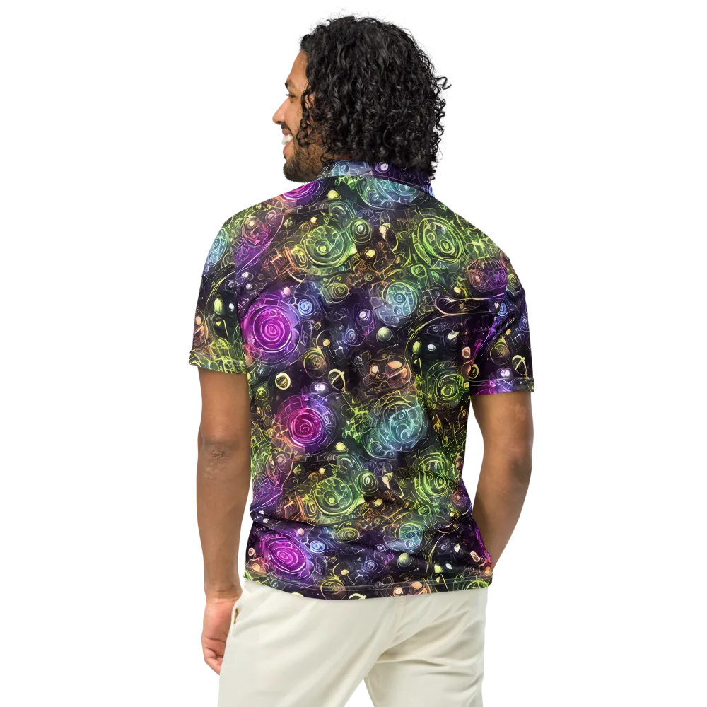 Neon Rosarium on Men's Slim Fit Polo Shirt — Back