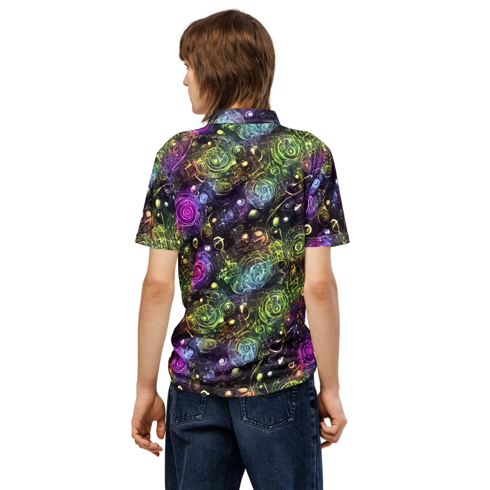 Neon Rosarium on Men's Slim Fit Polo Shirt — Back