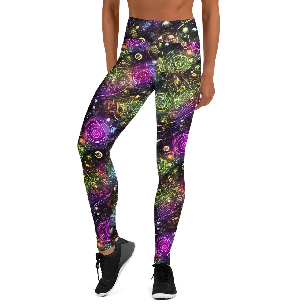 Neon Rosarium on Yoga Leggings — Front