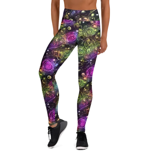 Neon Rosarium on a Yoga Leggings