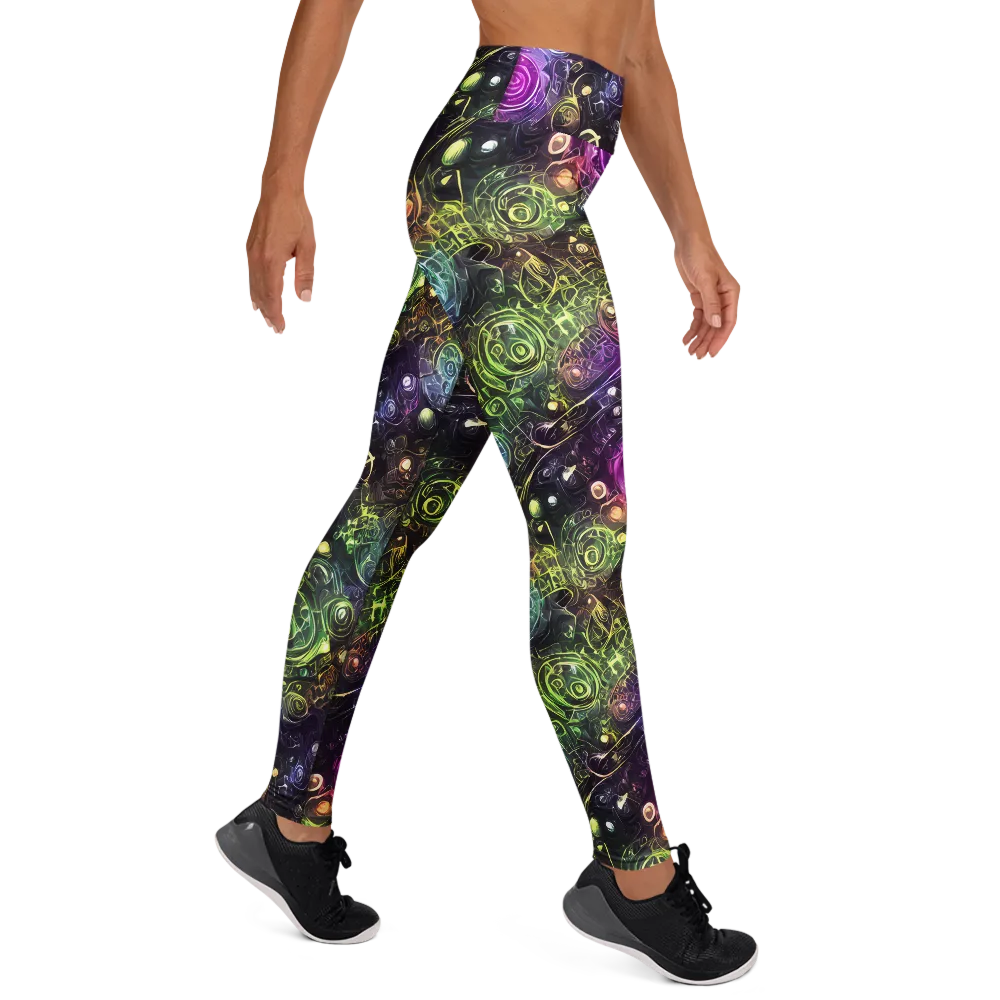 Neon Rosarium on Yoga Leggings — Right