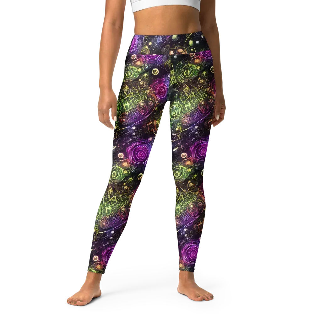 Neon Rosarium on Yoga Leggings — Front