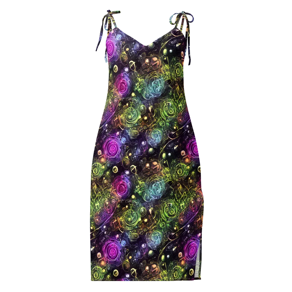 Neon Rosarium on Slip Dress — Front