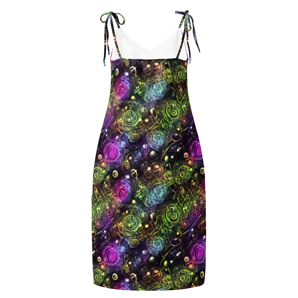 Neon Rosarium on Slip Dress — Back