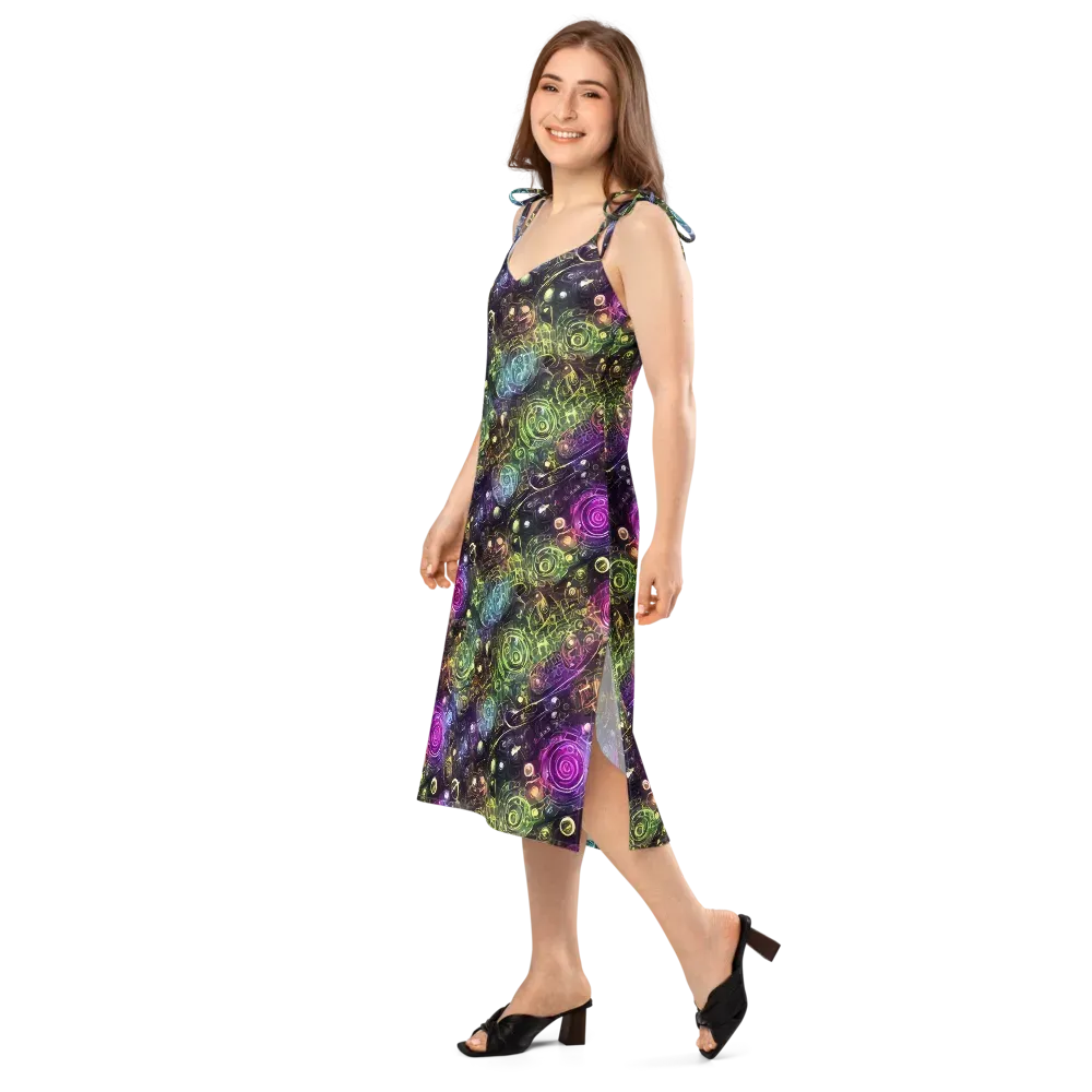 Neon Rosarium on Slip Dress — Left Front