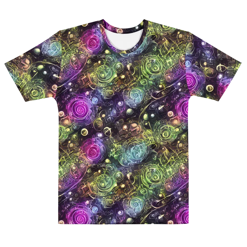 Neon Rosarium on Men's Cotton Crew Neck T-Shirt — Front