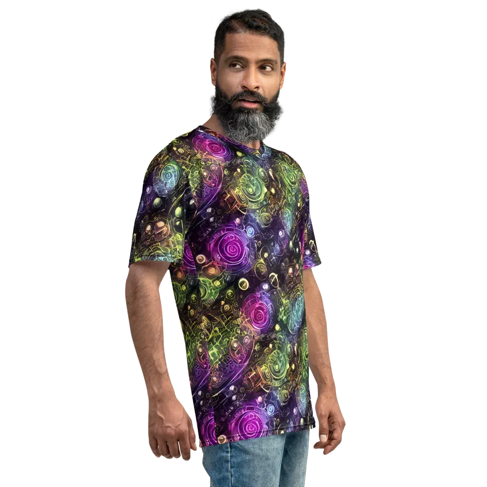 Neon Rosarium on Men's Crew Neck T-Shirt — Right