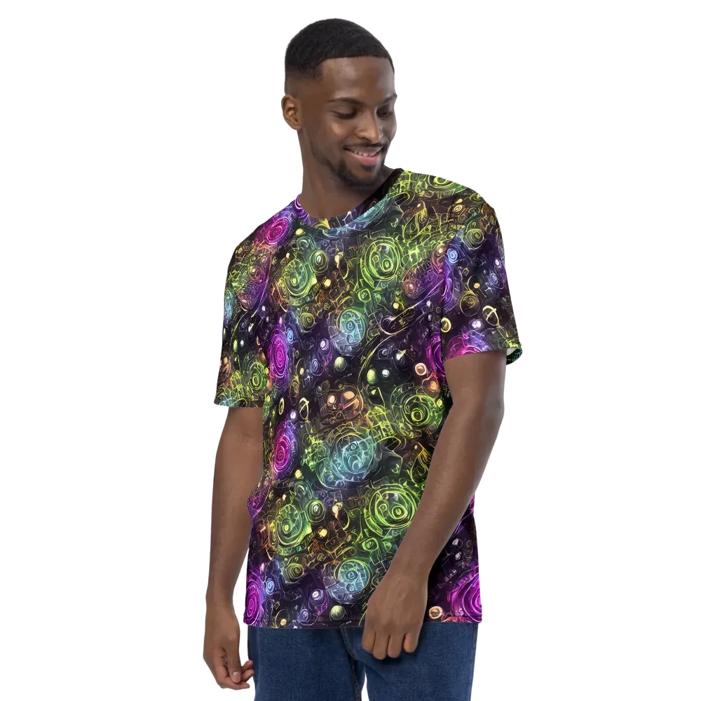 Neon Rosarium on Men's Crew Neck T-Shirt — Left