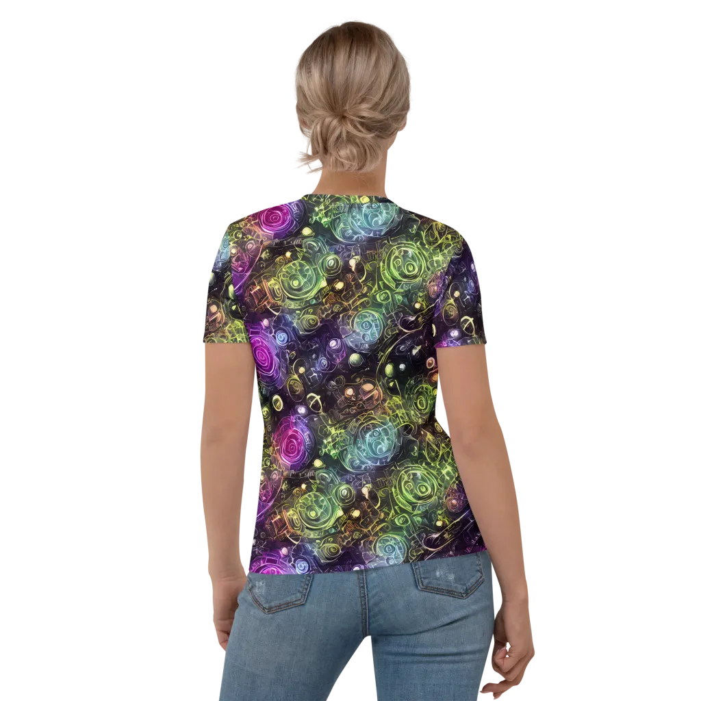 Neon Rosarium on Women's Crew Neck T-Shirt — Back
