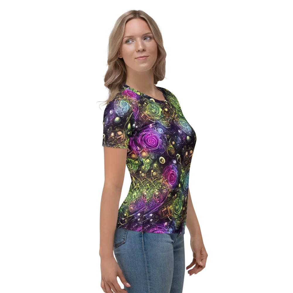 Neon Rosarium on Women's Crew Neck T-Shirt — Right