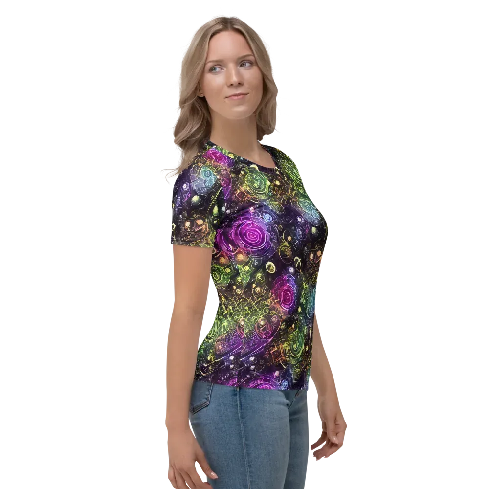 Neon Rosarium on Women's Crew Neck T-Shirt — Right